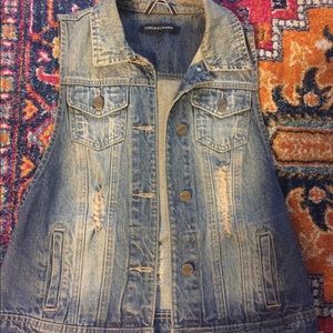 Foreign Exchange Distressed Denim Vest